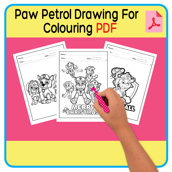 Paw Petrol Drawing For Coloring PDF